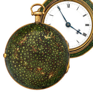 English gold pair cased repeating watch in shagreen case Circa 1770