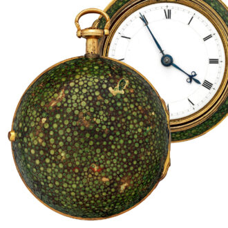English gold pair cased repeating watch in shagreen case Circa 1770