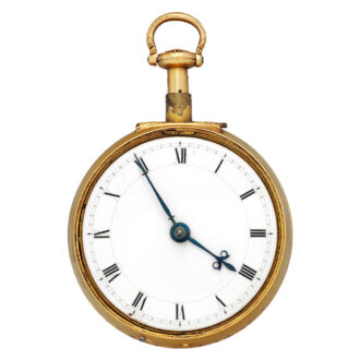 English gold pair cased repeating watch in shagreen case Circa 1770 English gold pair cased repeating watch in shagreen case Circa 1770