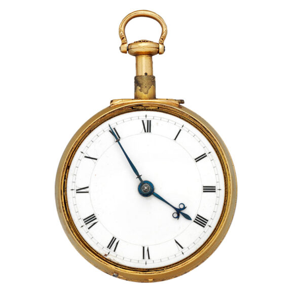 English gold pair cased repeating watch in shagreen case Circa 1770 English gold pair cased repeating watch in shagreen case Circa 1770