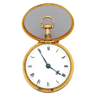 English gold pair cased repeating watch in shagreen case Circa 1770 English gold pair cased repeating watch in shagreen case Circa 1770