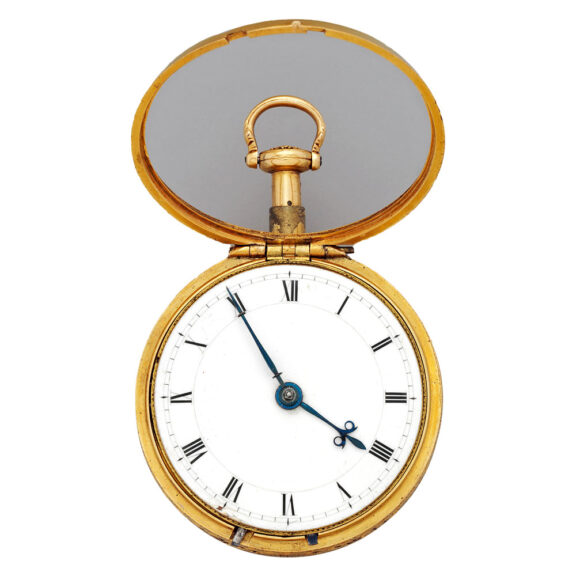English gold pair cased repeating watch in shagreen case Circa 1770 English gold pair cased repeating watch in shagreen case Circa 1770