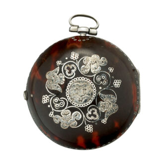 English silver and red tortoiseshell pair cased watch Circa 1685