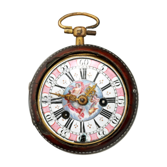 English gilded repeating watch in tortoiseshell case Circa 1682 English gilded repeating watch in tortoiseshell case Circa 1682