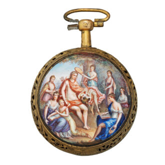 English gilded repeating watch in tortoiseshell case Circa 1682