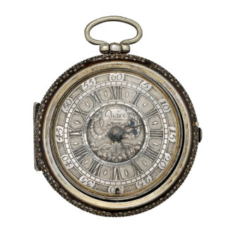 Early English silver and leather pair-cased verge watch Circa 1690
