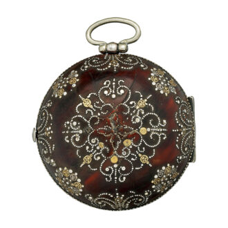 Early English silver and leather pair-cased verge watch Circa 1690