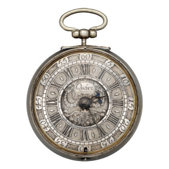 Early English silver and leather pair-cased verge watch Circa 1690