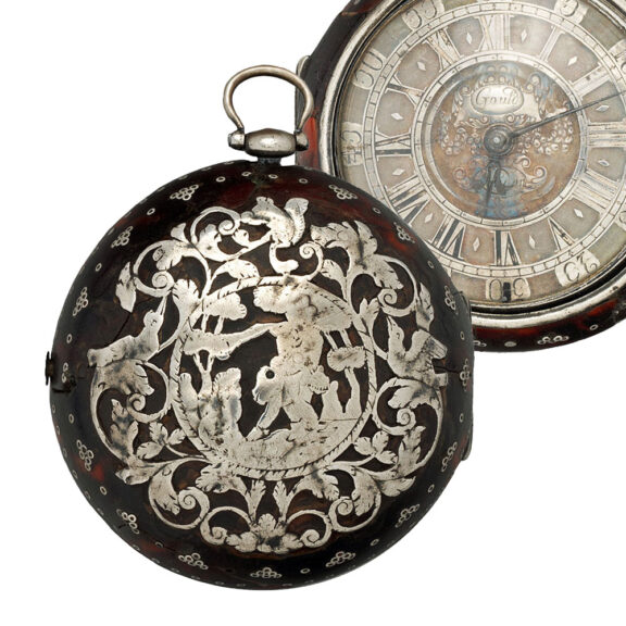 English silver repeating watch decorated with tortoiseshell Circa 1700
