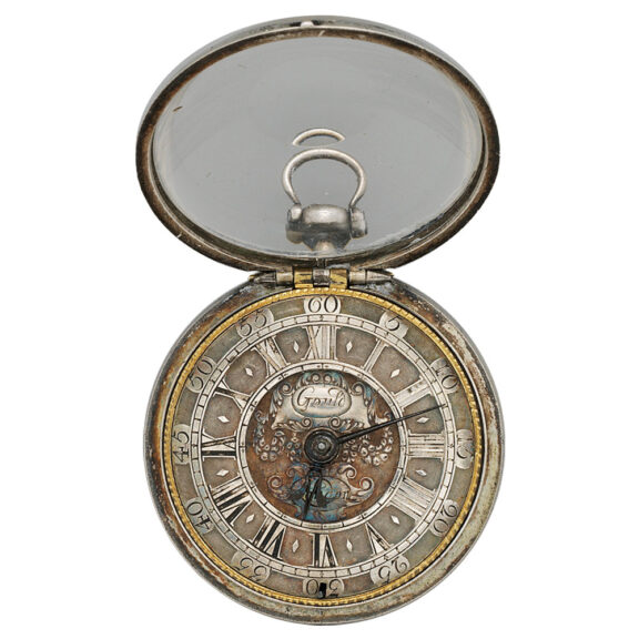 English silver repeating watch decorated with tortoiseshell Circa 1700 English silver repeating watch decorated with tortoiseshell Circa 1700