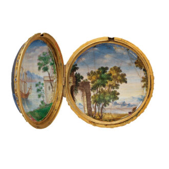 Decorative English gold and painted enamel verge watch Circa 1760