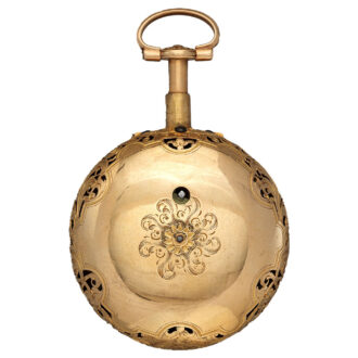 English open faced verge clock watch in pair cases Circa 1750