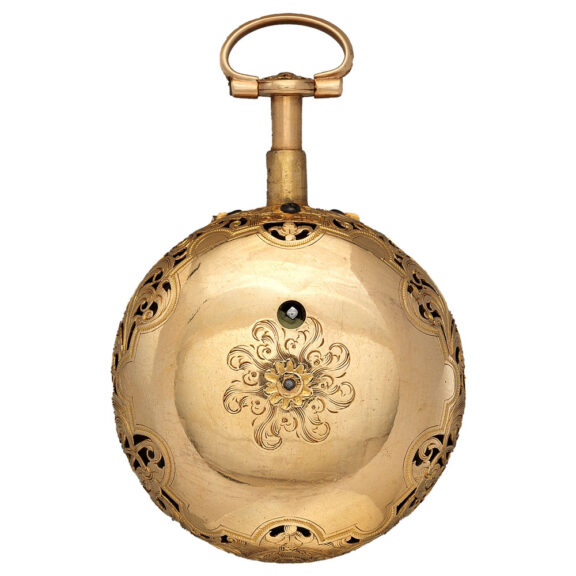 English open faced verge clock watch in pair cases Circa 1750 English open faced verge clock watch in pair cases Circa 1750