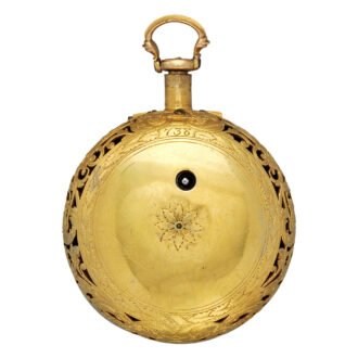 English silver gilt repoussé pair cased clock watch Circa 1750
