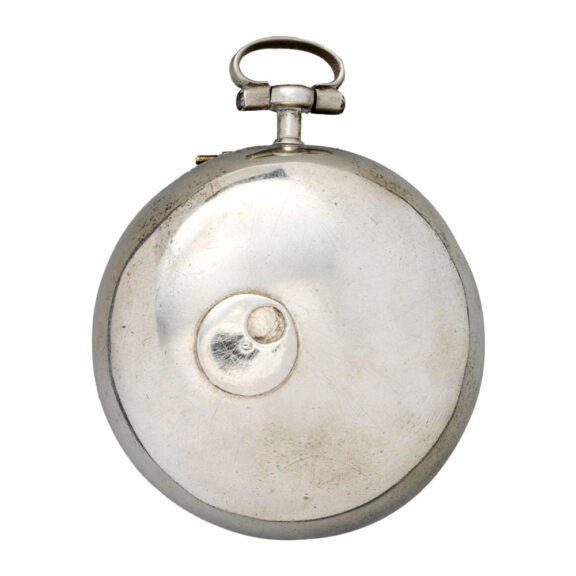 English silver and red tortoiseshell pair cased watch Circa 1685 English silver and red tortoiseshell pair cased watch Circa 1685