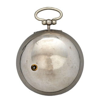 Early English silver and leather pair-cased verge watch Circa 1690