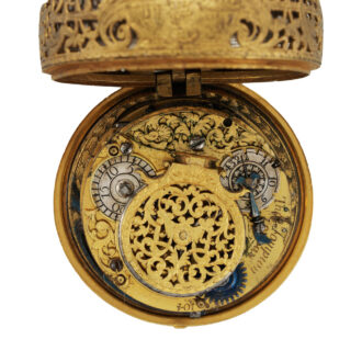 English gilded repeating watch in tortoiseshell case Circa 1682