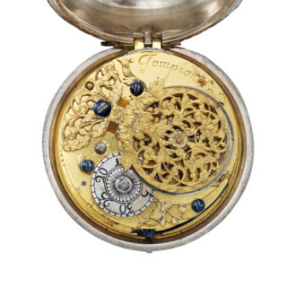 English silver and red tortoiseshell pair cased watch Circa 1685