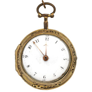English gilt metal pair cased clock watch Circa 1680
