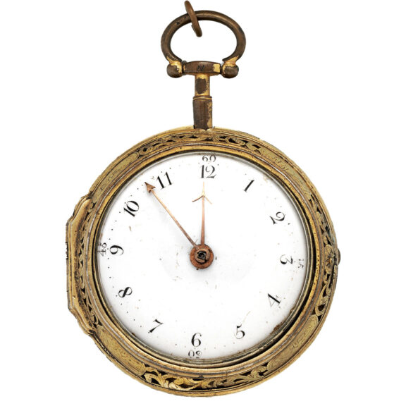 English gilt metal pair cased clock watch Circa 1680