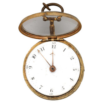 English gilt-metal pair cased clock watch Circa 1680
