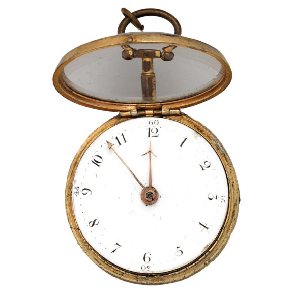 English gilt-metal pair cased clock watch Circa 1680 English gilt-metal pair cased clock watch Circa 1680