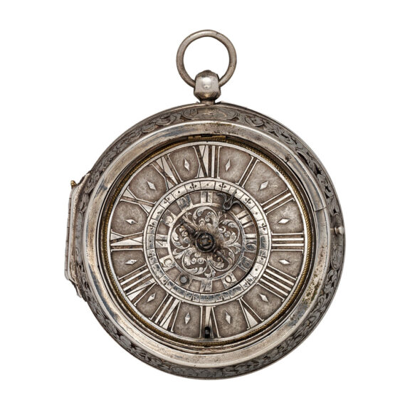 English silver pair cased single-handed verge with alarm Circa 1690