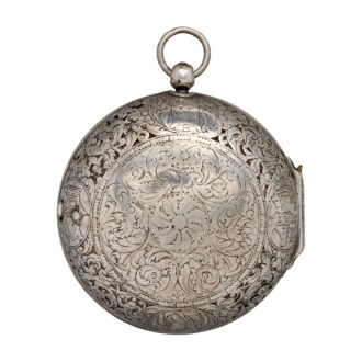 English silver pair cased single-handed verge with alarm Circa 1690