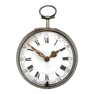 English silver enamel watch with repoussé decoration Circa 1700