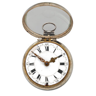 English silver enamel watch with repoussé decoration Circa 1700