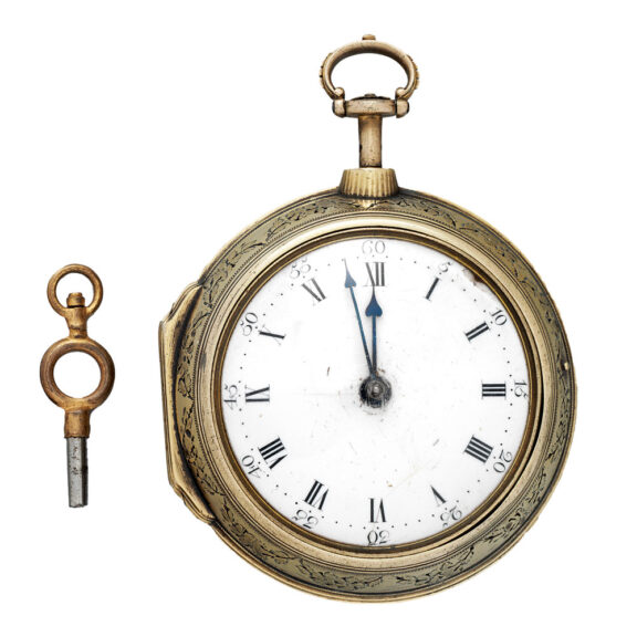 English silver gilt silver pair cased verge clock watch Circa 1705
