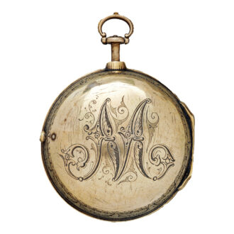 English silver, gilt-silver pair cased verge clock watch Circa 1705