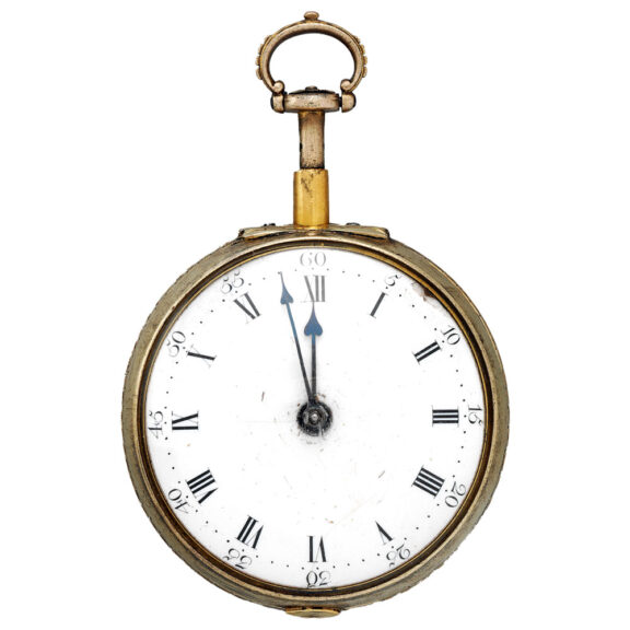 English silver, gilt-silver pair cased verge clock watch Circa 1705 English silver, gilt-silver pair cased verge clock watch Circa 1705