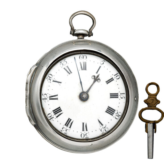 English silver pair-cased open faced pocket watch Circa 1770