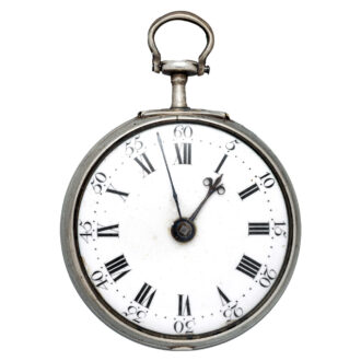 English silver pair-cased open faced pocket watch Circa 1770