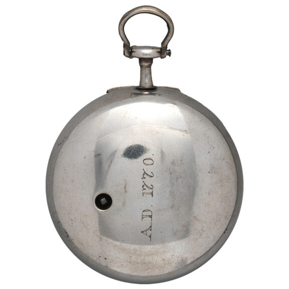 English silver pair-cased open faced pocket watch Circa 1770 English silver pair-cased open faced pocket watch Circa 1770