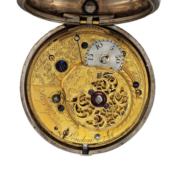 English silver pair-cased open faced pocket watch Circa 1770 English silver pair-cased open faced pocket watch Circa 1770