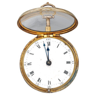 English silver, gilt-silver pair cased verge clock watch Circa 1705