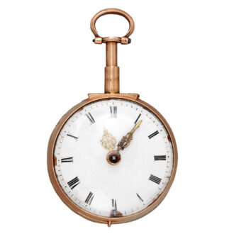 English gilt shagreen repoussé verge watch in a triple case Circa 1750