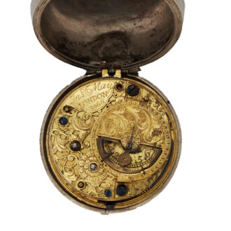 English silver enamel watch with repoussé decoration Circa 1700