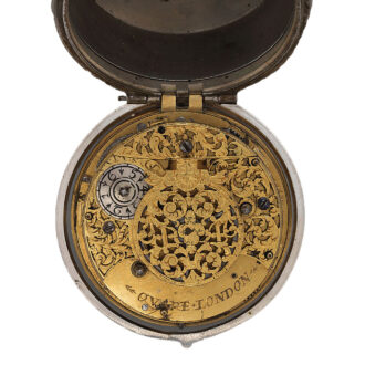 English silver pair cased single-handed verge with alarm Circa 1690