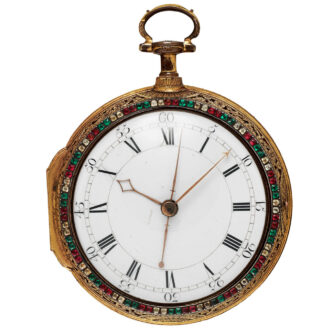 English gilt bronze, enamel centre seconds watch Circa 1800
