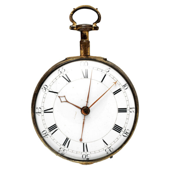 English gilt bronze, enamel centre seconds watch Circa 1800 English gilt bronze, enamel centre seconds watch Circa 1800