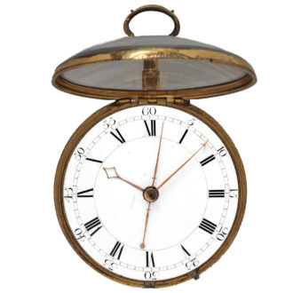 English gilt bronze, enamel centre seconds watch Circa 1800