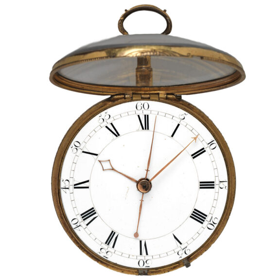 English gilt bronze, enamel centre seconds watch Circa 1800 English gilt bronze, enamel centre seconds watch Circa 1800