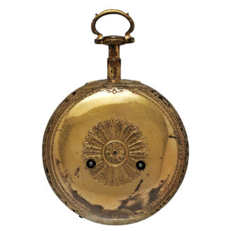 English gilt bronze, enamel centre seconds watch Circa 1800