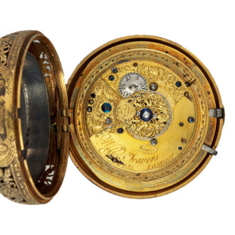 English gilt bronze, enamel centre seconds watch Circa 1800