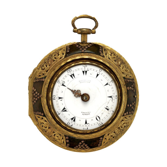 English gilt and horn pair-cased clock watch Circa 1760 English gilt and horn pair-cased clock watch Circa 1760
