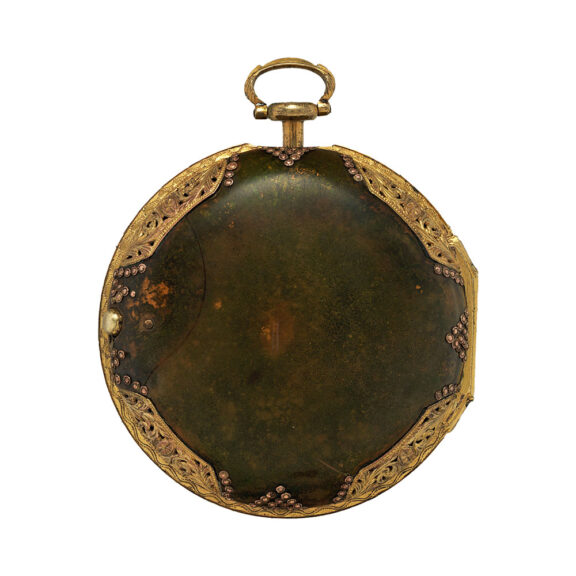 English gilt and horn pair-cased clock watch Circa 1760 English gilt and horn pair-cased clock watch Circa 1760