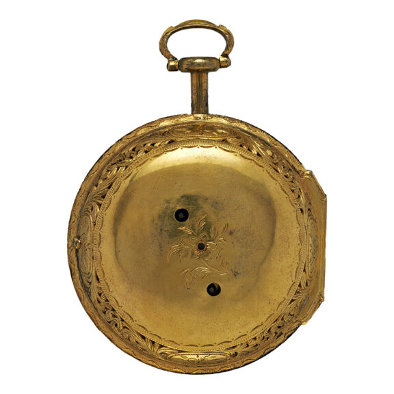 English gilt and horn pair-cased clock watch Circa 1760 English gilt and horn pair-cased clock watch Circa 1760